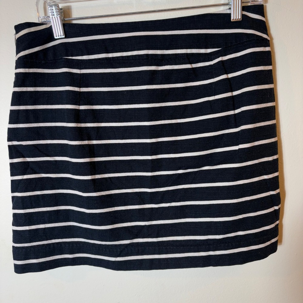 Banana Republic Striped Mini Skirt Womens Size 6 Cotton Blend Navy White - Picture 8 of 8